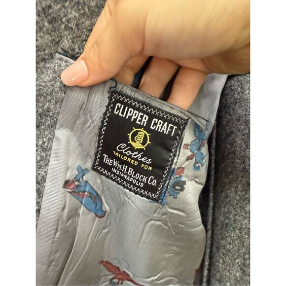 Vintage Harris Tweed Mens Gray Scottish Wool Handwoven Sport Coat Blazer Large - Picture 6 of 12